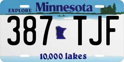MN license plate 387TJF