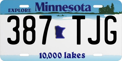 MN license plate 387TJG