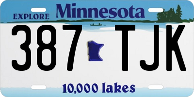 MN license plate 387TJK