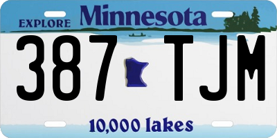 MN license plate 387TJM