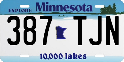 MN license plate 387TJN