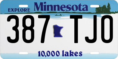 MN license plate 387TJO