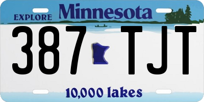 MN license plate 387TJT