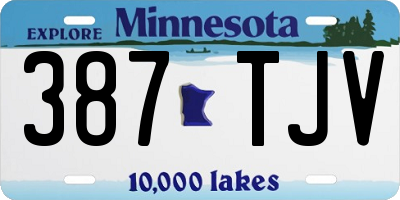 MN license plate 387TJV