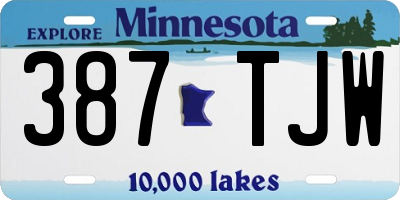 MN license plate 387TJW