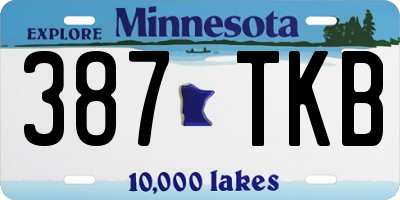 MN license plate 387TKB