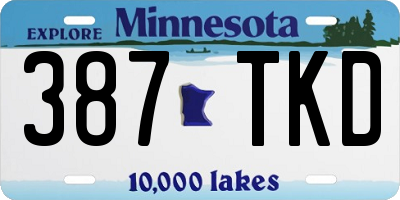 MN license plate 387TKD