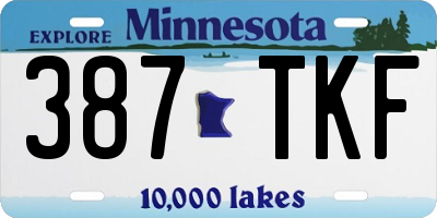 MN license plate 387TKF