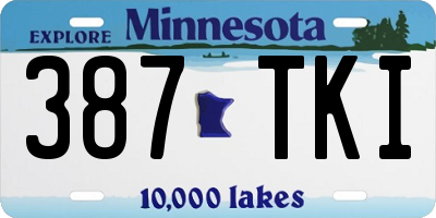 MN license plate 387TKI