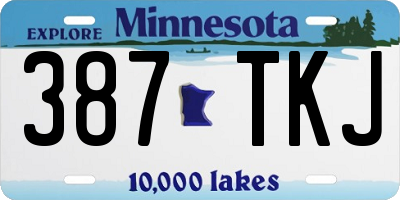 MN license plate 387TKJ