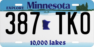 MN license plate 387TKO