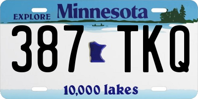 MN license plate 387TKQ