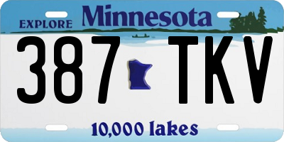 MN license plate 387TKV