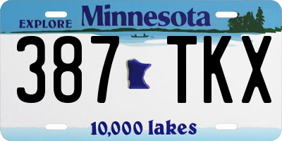 MN license plate 387TKX