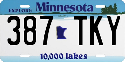 MN license plate 387TKY