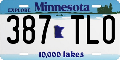 MN license plate 387TLO