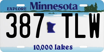 MN license plate 387TLW