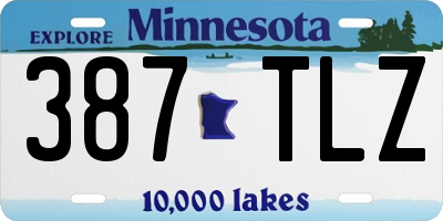 MN license plate 387TLZ