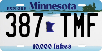 MN license plate 387TMF