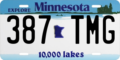 MN license plate 387TMG