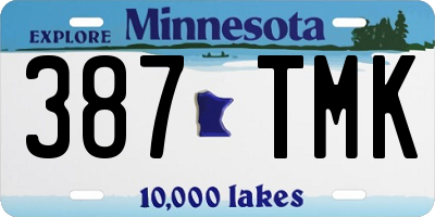 MN license plate 387TMK