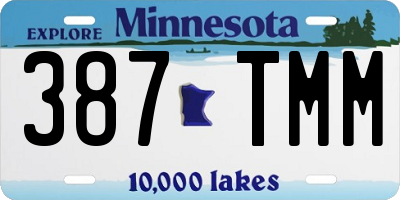 MN license plate 387TMM