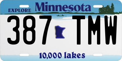 MN license plate 387TMW