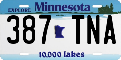 MN license plate 387TNA