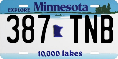 MN license plate 387TNB