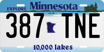 MN license plate 387TNE