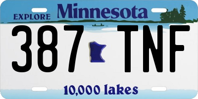 MN license plate 387TNF