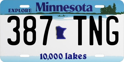 MN license plate 387TNG