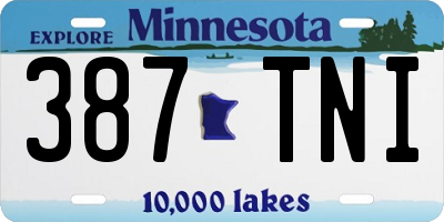 MN license plate 387TNI