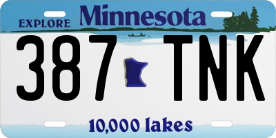 MN license plate 387TNK