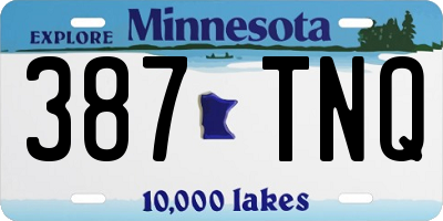 MN license plate 387TNQ