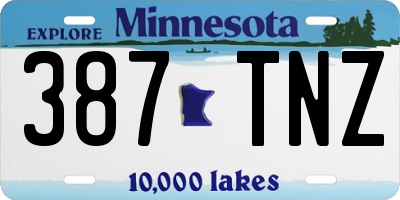 MN license plate 387TNZ
