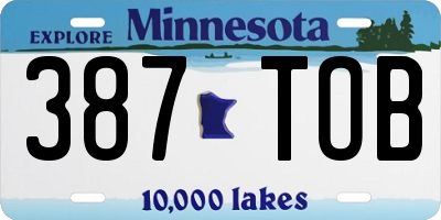 MN license plate 387TOB