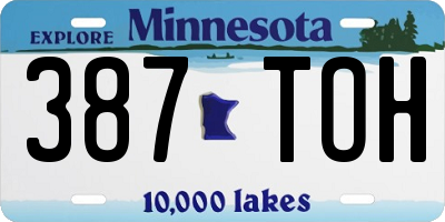 MN license plate 387TOH