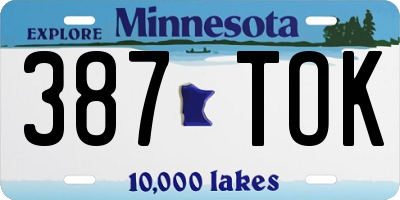 MN license plate 387TOK