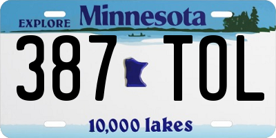 MN license plate 387TOL