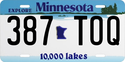 MN license plate 387TOQ
