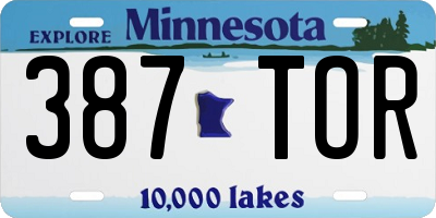MN license plate 387TOR