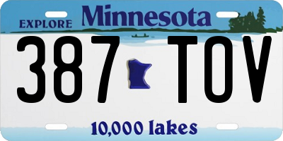 MN license plate 387TOV