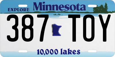 MN license plate 387TOY