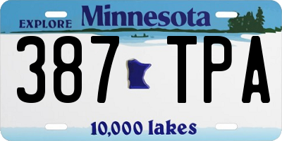 MN license plate 387TPA