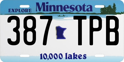 MN license plate 387TPB