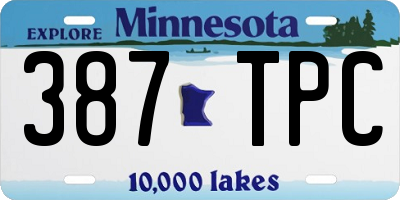 MN license plate 387TPC