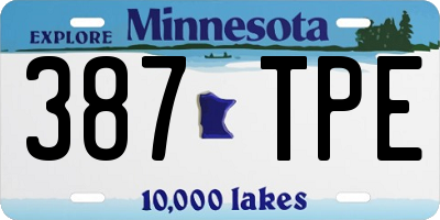MN license plate 387TPE