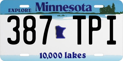 MN license plate 387TPI