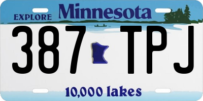 MN license plate 387TPJ